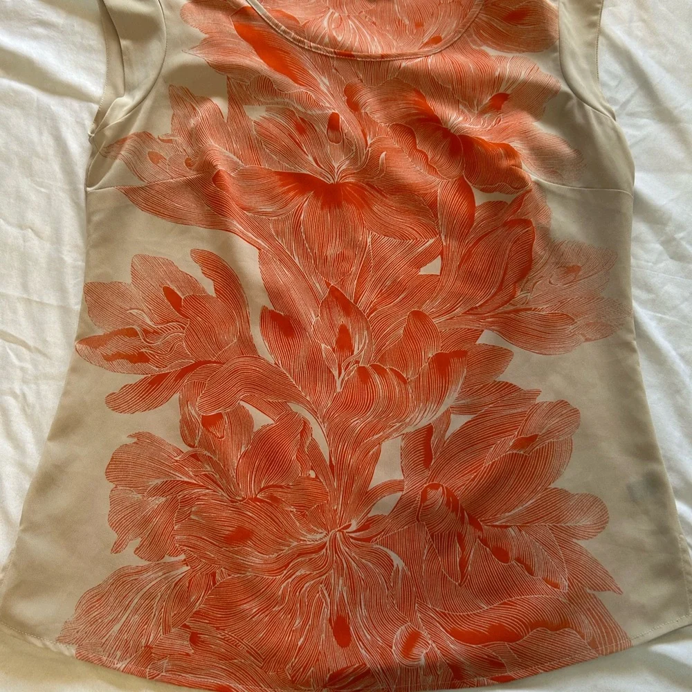 The Limited Orange and Cream Floral Blouse - Picture 2 of 6